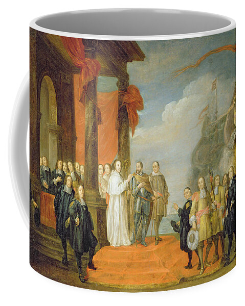 Habsburg Coffee Mug featuring the painting Charles V Leaving The Town Of Dort by David the Elder Teniers