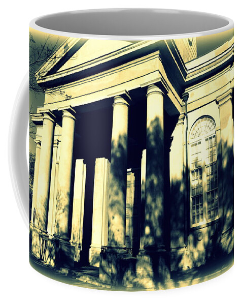 St. Philips Episcopal Church Coffee Mug featuring the photograph Charleston Church In Black and White by Lisa Wooten