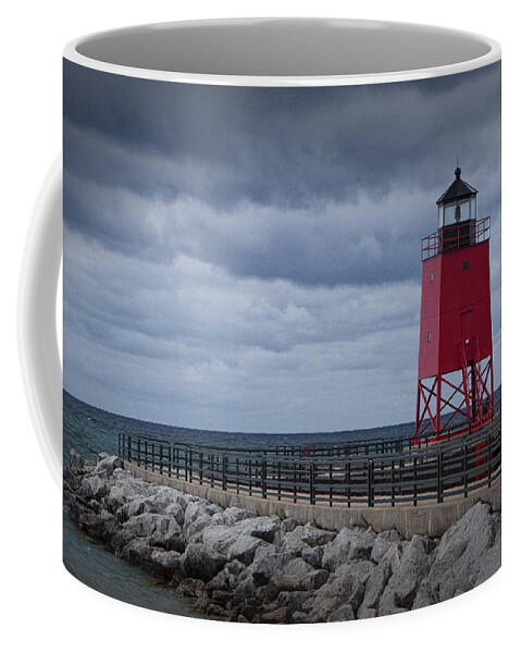 Art Coffee Mug featuring the photograph Charlevoix Michigan Lighthouse by Randall Nyhof