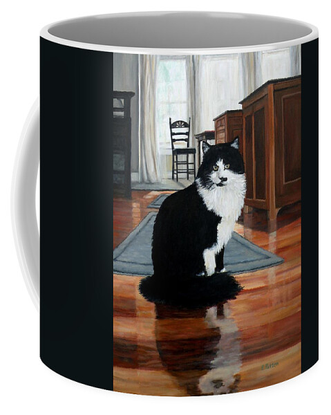 Cat Coffee Mug featuring the painting Charlie by Eileen Patten Oliver
