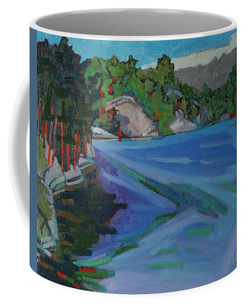 Polar Coffee Mug featuring the painting Charlton Lake Morning by Phil Chadwick