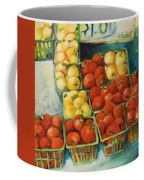 Cherry Tomatoes Coffee Mug featuring the painting Cherry Tomatoes by Jen Norton
