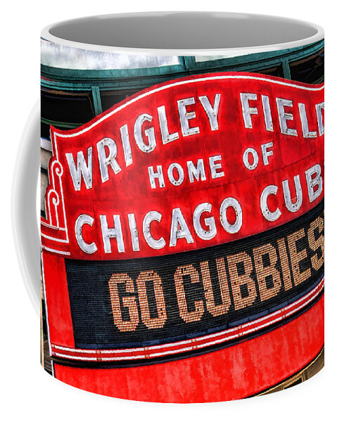 Chicago Coffee Mug featuring the painting Chicago Cubs Wrigley Field by Christopher Arndt