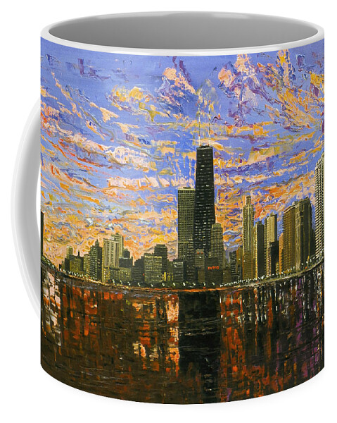 Chicago Coffee Mug featuring the painting Chicago by Mike Rabe