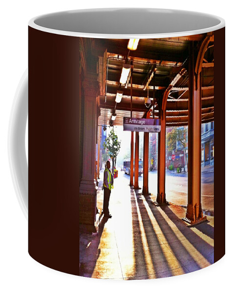 Chicago Coffee Mug featuring the photograph Chicago Morning @ the Brown Line Armitage by Eleanor Abramson