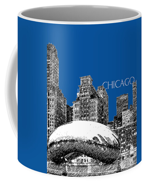 Architecture Coffee Mug featuring the digital art Chicago The Bean - Royal Blue by DB Artist