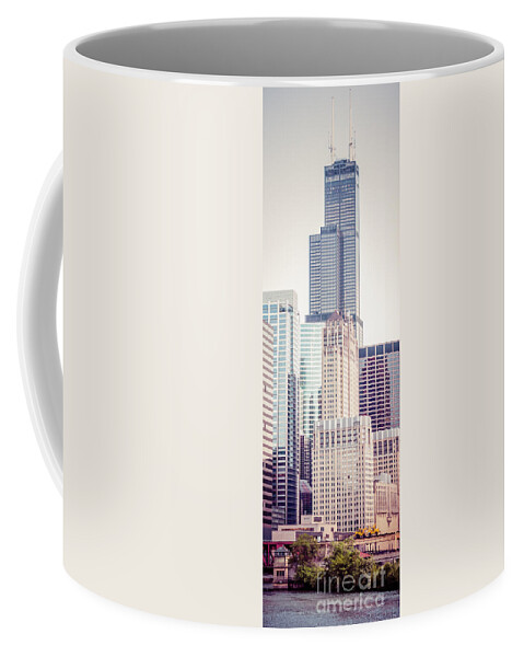 America Coffee Mug featuring the photograph Chicago Vertical Panorama of Sears Willis Tower by Paul Velgos