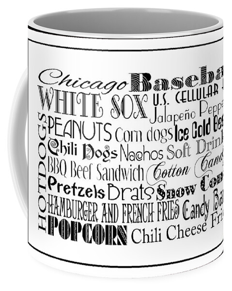 Andee Design Baseball Coffee Mug featuring the digital art Chicago White Sox Game Day Food 3 by Andee Design
