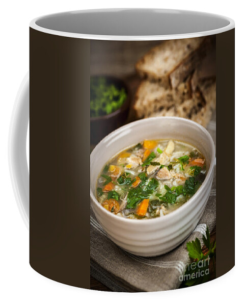Soup Coffee Mug featuring the photograph Chicken soup by Elena Elisseeva