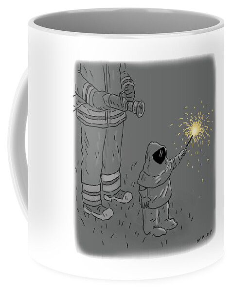 Child Wearing A Hazmat Suit Holding A Sparkler Coffee Mug