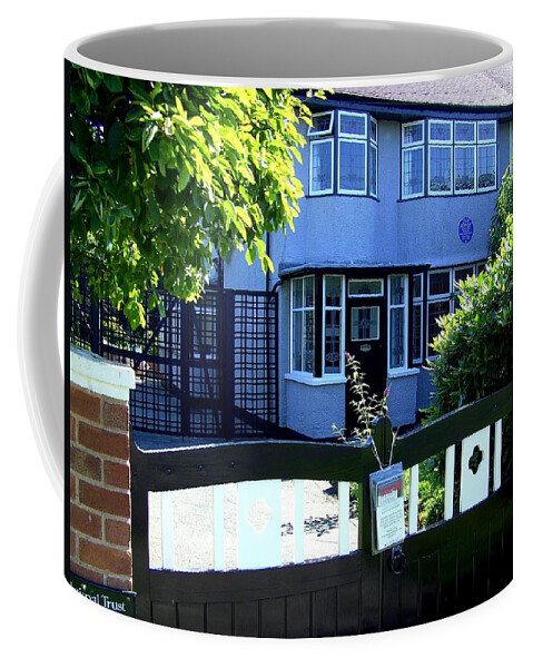 Beatles Coffee Mug featuring the photograph Childhood home of John Lennon Liverpool UK by Steve Kearns
