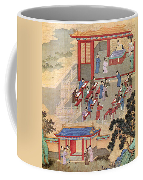 8th Century Coffee Mug featuring the painting China Confucian Scholars by Granger