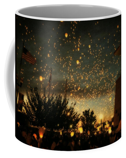 Chinese Lanterns Coffee Mug featuring the photograph Chinese Sky Lanterns by Michelle Calkins