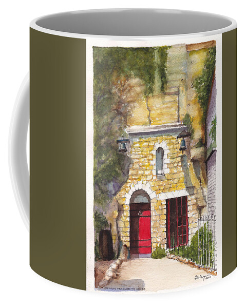 Cave House Coffee Mug featuring the painting Chinon Troglodyte House by Dai Wynn
