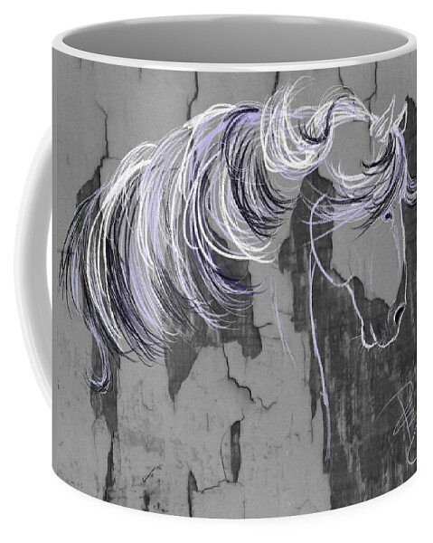 Animal Coffee Mug featuring the digital art Chipped Paint by Debra Baldwin