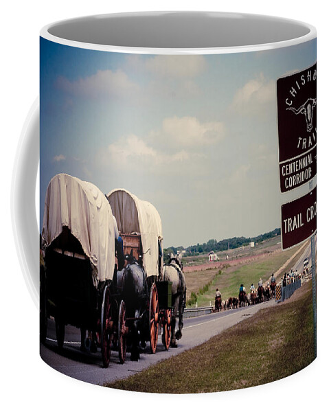 Cattle Drive Photograph Coffee Mug featuring the photograph Chisholm Trail Centennial Cattle Drive by Toni Hopper