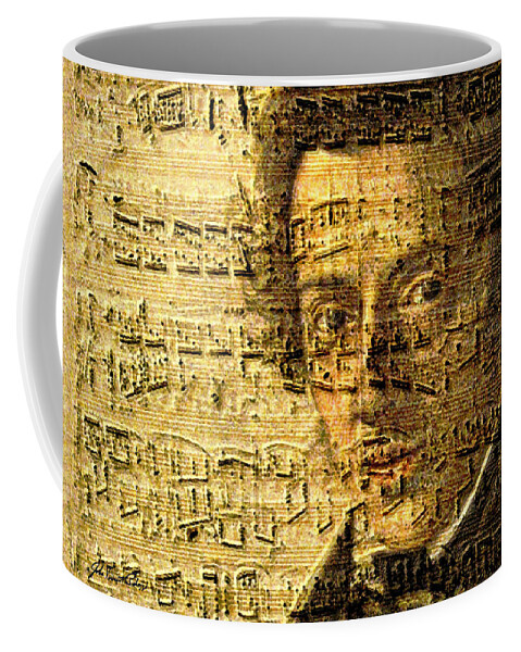 Classical Music Coffee Mug featuring the digital art Frederic Chopin by John Vincent Palozzi