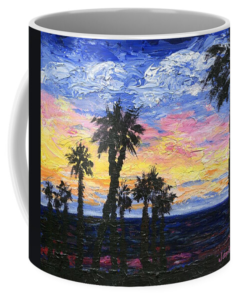 Sunset Coffee Mug featuring the painting Christmas Eve in Redondo Beach by Jamie Frier