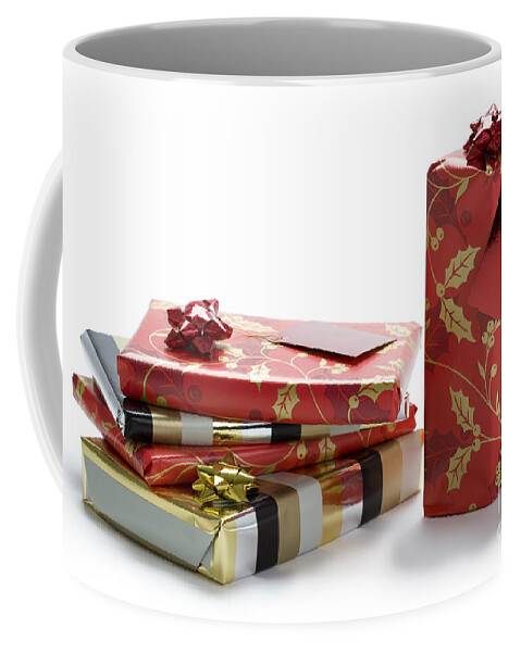 Bow Coffee Mug featuring the photograph Christmas Gifts by Lee Avison