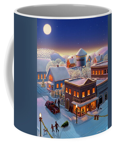 Winter Town Coffee Mug featuring the painting Christmas in Harmony by Robin Moline