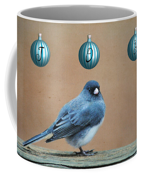 Blue Bird Coffee Mug featuring the digital art Christmas Joy by Linda Segerson
