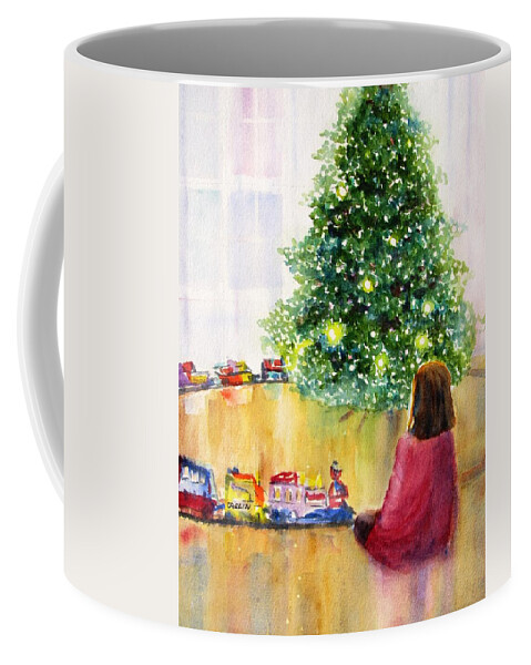 Christmas Coffee Mug featuring the painting Christmas Lights by Carlin Blahnik CarlinArtWatercolor