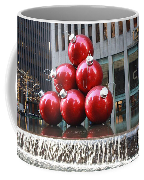 Christmas Ornaments In Nyc Coffee Mug featuring the photograph Christmas Ornaments in NYC by John Telfer