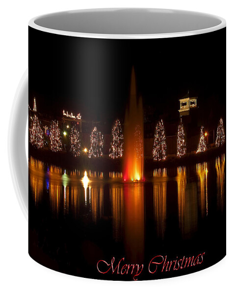 Christmas Trees Coffee Mug featuring the digital art Christmas Reflection - Christmas Card by Flees Photos