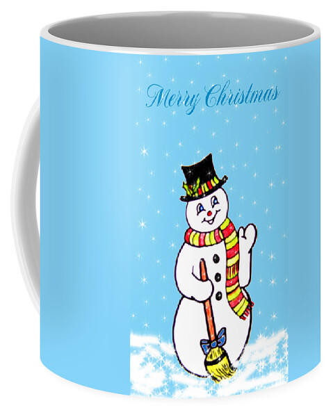 Christmas Snowman Coffee Mug featuring the digital art Christmas Snowman by Susan Turner Soulis