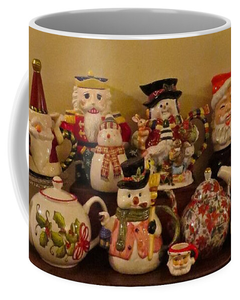 Christmas Teapots Coffee Mug featuring the photograph Christmas Teapots by Nancy Patterson