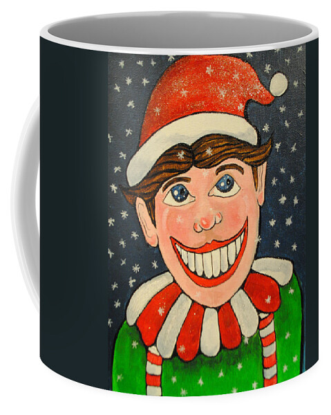 Asbury Park Paintings Coffee Mug featuring the painting Christmas Tillie by Patricia Arroyo
