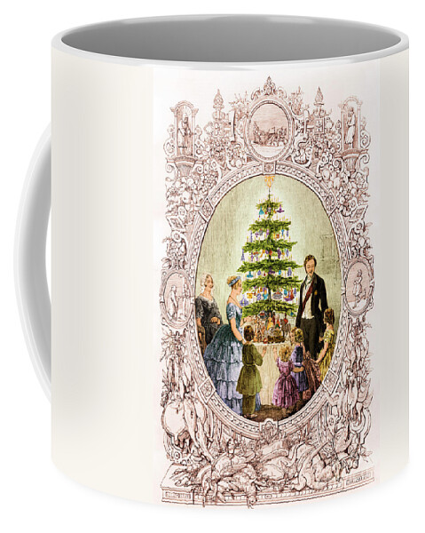 Holiday Coffee Mug featuring the photograph Christmas Tree At Windsor Castle 1848 by Photo Researchers