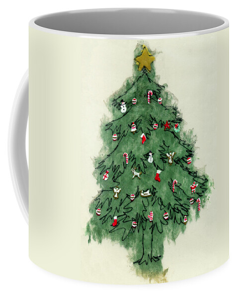 Christmas Paintings Coffee Mug featuring the painting Christmas Tree by Mary Helmreich
