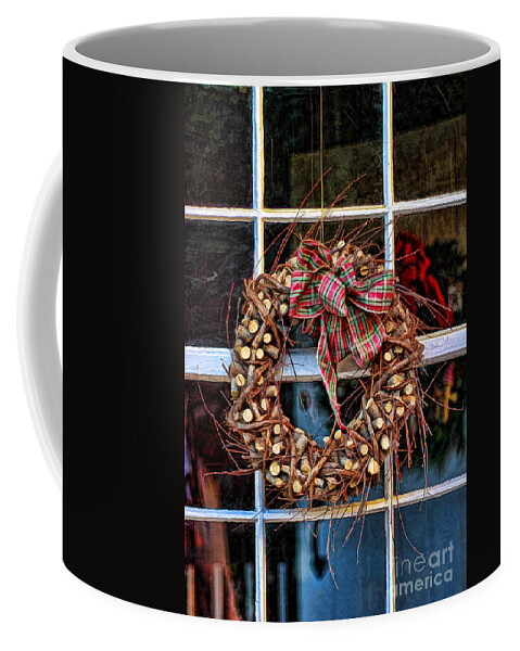 Accessories Coffee Mug featuring the photograph Christmas Wreath by Darren Fisher