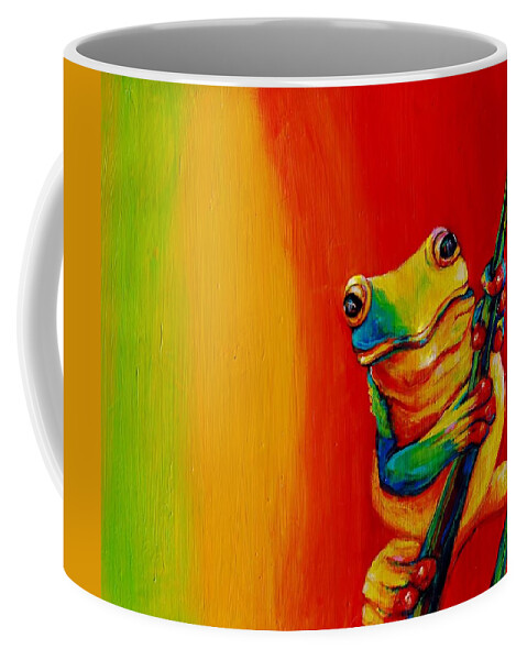 Frog Coffee Mug featuring the painting Chroma Frog by Jean Cormier