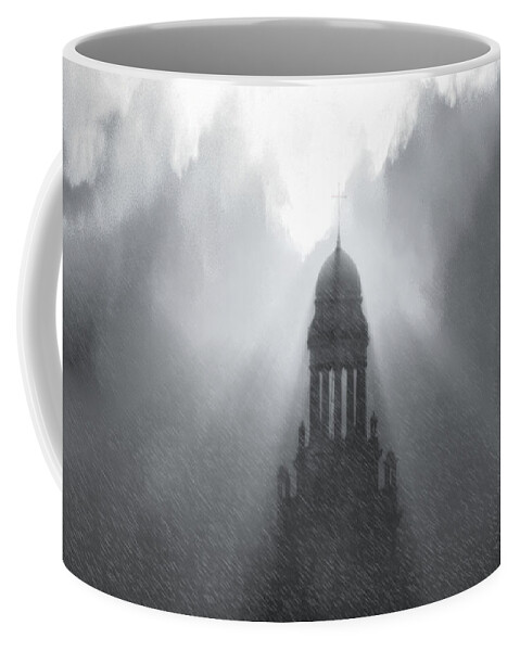 Church Coffee Mug featuring the photograph Church in The Storm by Kellice Swaggerty