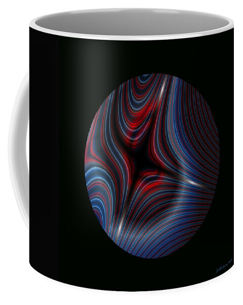 Abstract Coffee Mug featuring the digital art Circle on Black 3 by Judi Suni Hall