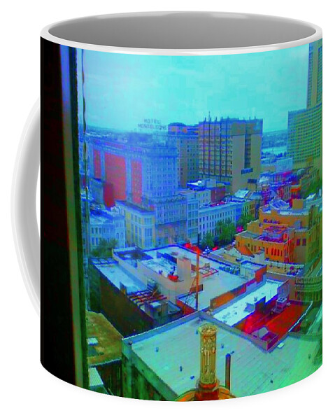 City Scape Coffee Mug featuring the photograph City Blues II by Carol Oufnac Mahan