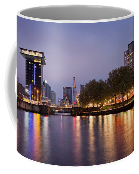 Apartment Coffee Mug featuring the photograph City Centre of Rotterdam at Night by Artur Bogacki