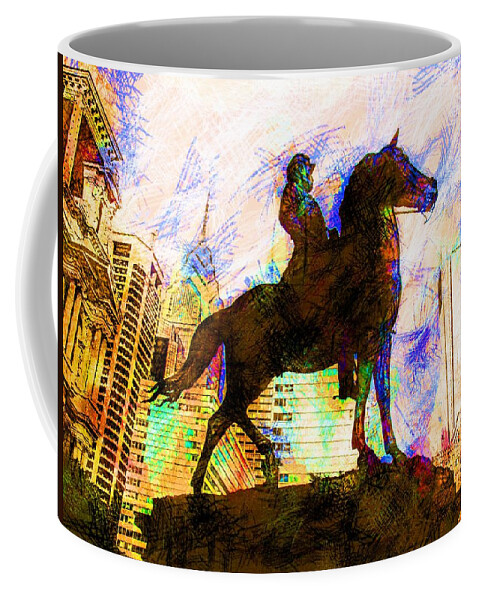Philadelphia General Statue Horse Alicegipsonphotographs Coffee Mug featuring the photograph City General by Alice Gipson