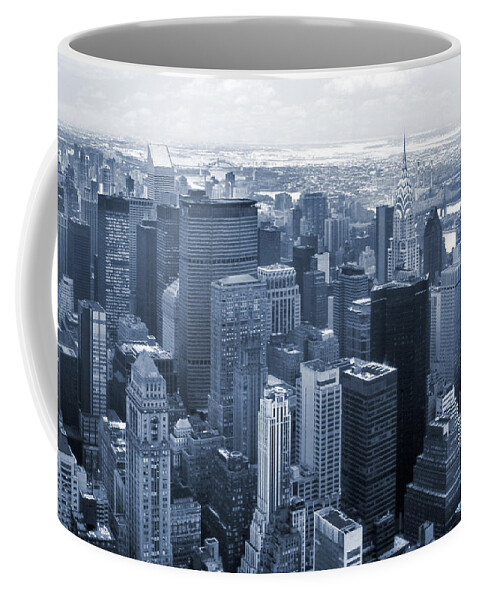 New York City Coffee Mug featuring the photograph City In Blue by Mike McGlothlen