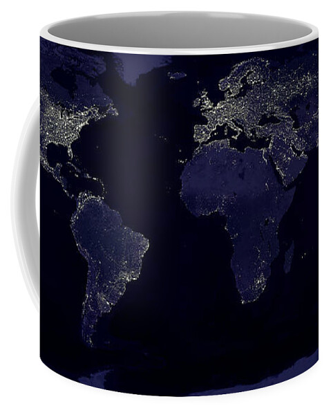 Earth At Night Coffee Mug featuring the photograph City Lights by Sebastian Musial