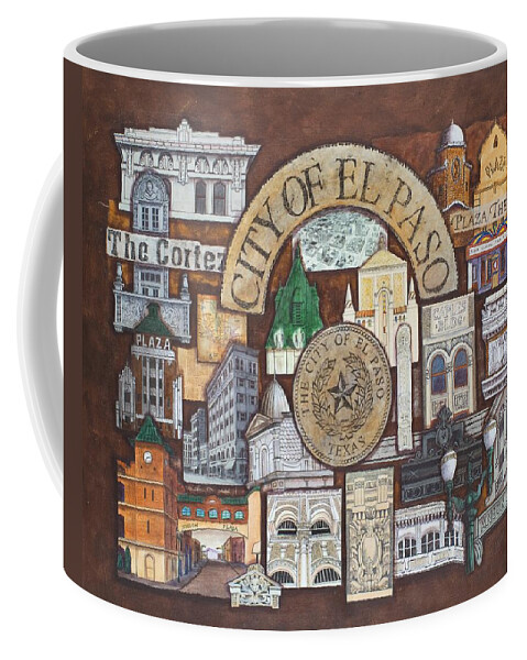 El Paso Coffee Mug featuring the mixed media City of El Paso by Candy Mayer