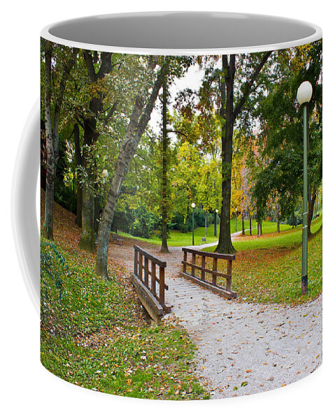 Croatia Coffee Mug featuring the photograph City of Zagreb autumn park by Brch Photography