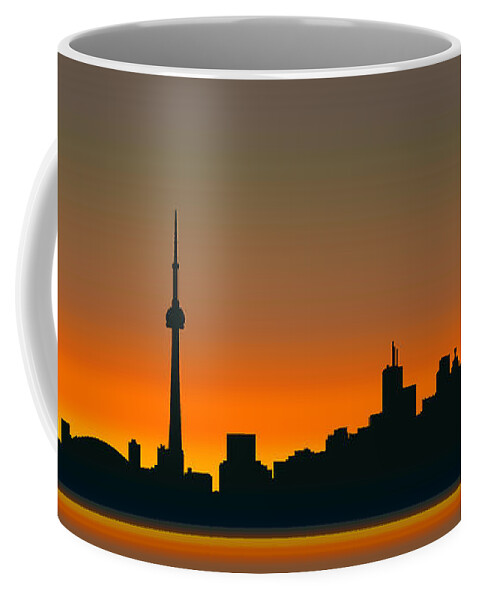 toronto Collection By Serge Averbukh Coffee Mug featuring the digital art Cityscapes - Toronto Skyline - Twilight by Serge Averbukh