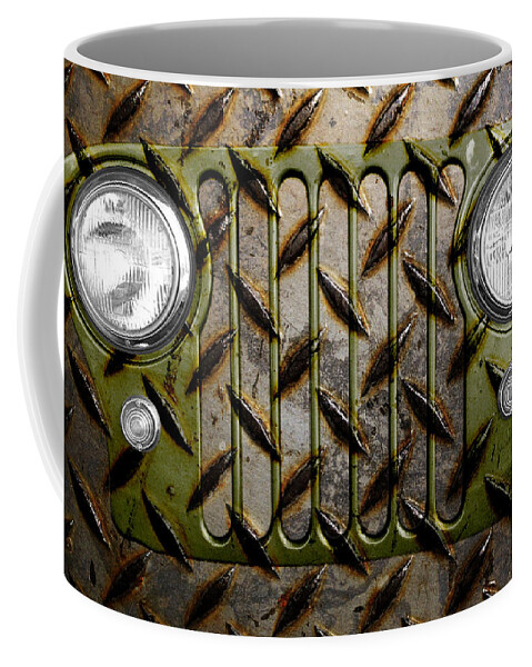 Jeep Coffee Mug featuring the photograph Civilian Jeep- Olive Green by Luke Moore