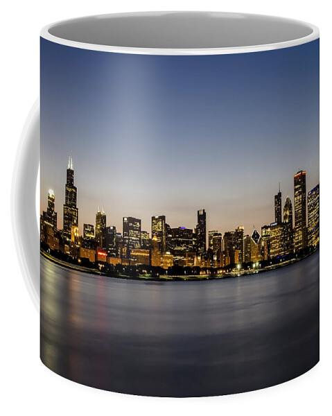 Chicago Skyline Coffee Mug featuring the photograph Classic Chicago skyline at dusk by Sven Brogren