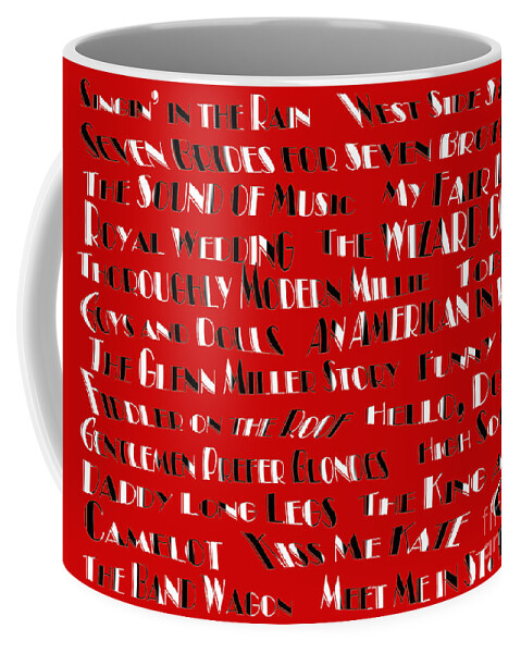Classic Movie Musicals Coffee Mug featuring the digital art Classic Movie Musicals by Andee Design