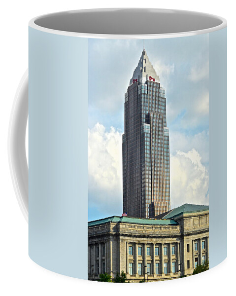 Cleveland Coffee Mug featuring the photograph Cleveland Key Bank Building by Frozen in Time Fine Art Photography