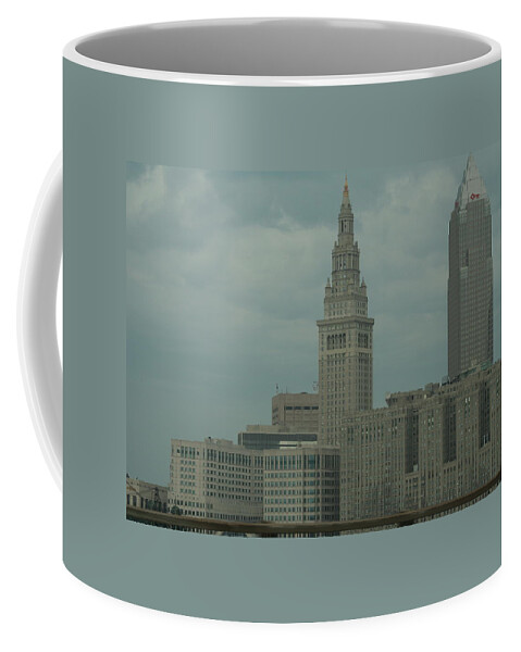 Cleveland Coffee Mug featuring the photograph Cleveland Ohio Skyscrapers by Valerie Collins